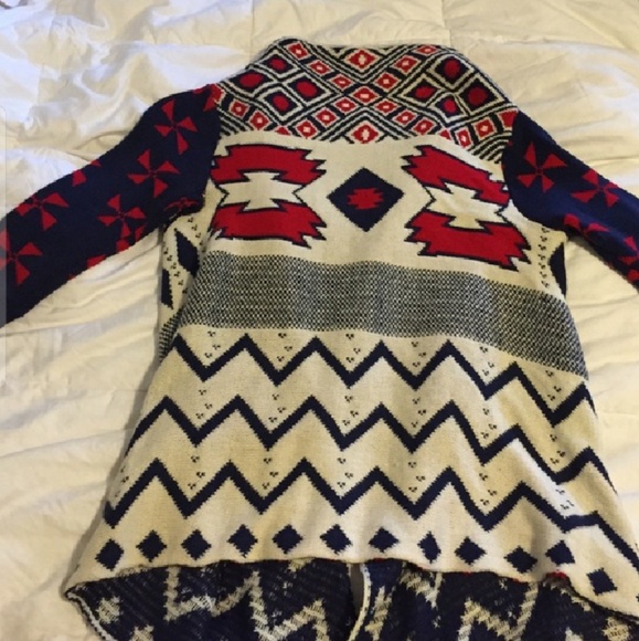 3/4 Sleeve High Low Boho Cardigan Sweater - Picture 3 of 3